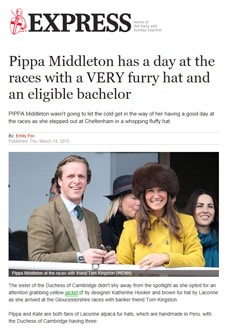 Pippa Middleton wears a Lacorine Sumac Hat